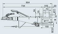 Тормоз наката VKT 100 161S под квадрат 100 мм (к.т. 1637/2051)