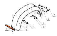 Передний кронштейн крепления левого крыла для лодочного прицепа МЗСА 1G-3G (уголок)