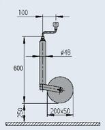 Опорное колесо AL-KO 150 кг (200х50) без хомута высокое арт. 1222436